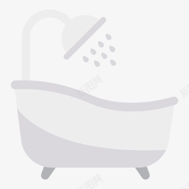 浴缸美容和沙龙3公寓图标图标