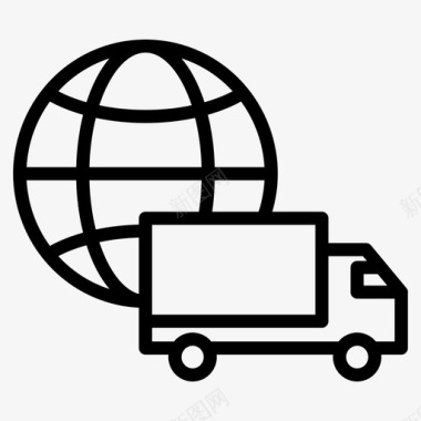 全球交货运输图标图标