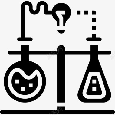 烧瓶科学89固体图标图标