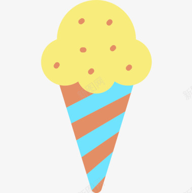 冰淇淋派对和庆祝19平铺图标图标