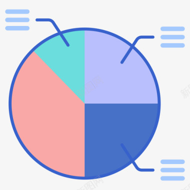 饼图信息图6线性颜色图标图标