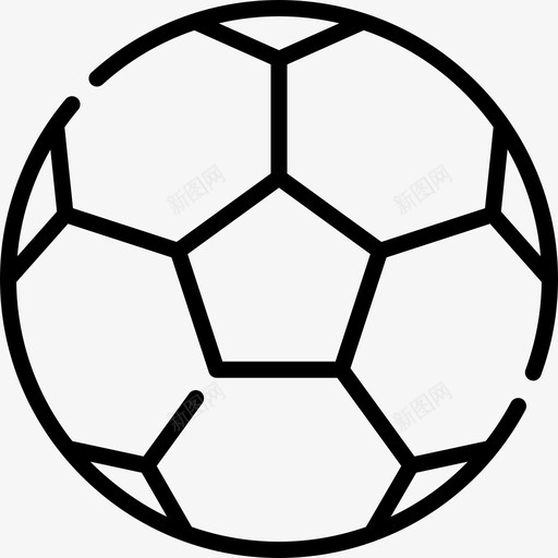 足球足球48直线型图标svg_新图网 https://ixintu.com 直线型 足球 足球48