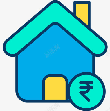 住宅金融117线性颜色图标图标