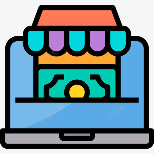 网上购物商务管理33线性颜色图标svg_新图网 https://ixintu.com 商务管理 线性 网上购物 颜色