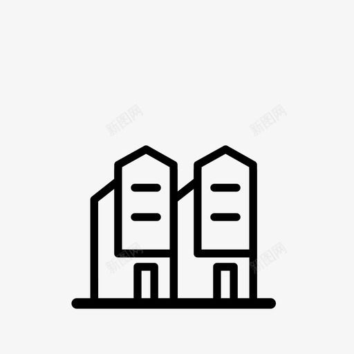 家城市社区图标svg_新图网 https://ixintu.com 城市 家 小城市 房子 社区 联排别墅