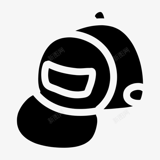 帽子棒球帽涂鸦图标svg_新图网 https://ixintu.com 实心 帽子 手绘 时尚 服装 棒球 涂鸦