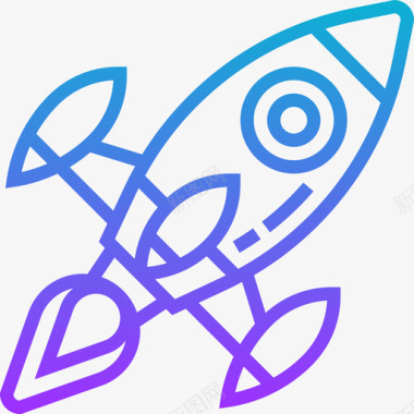 火箭太空118梯度图标图标