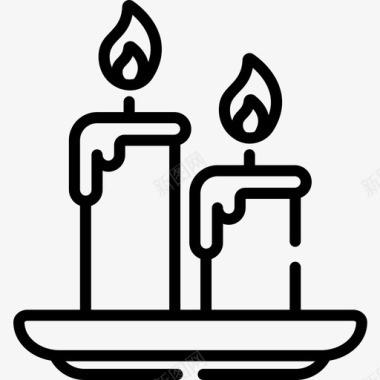 蜡烛排灯节3直线型图标图标