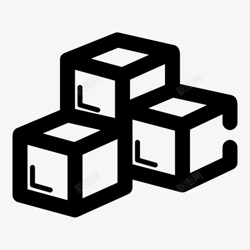 立方体长方体形状图标svg_新图网 https://ixintu.com 形状 正方形 立方体 长方体 随机间距粗体