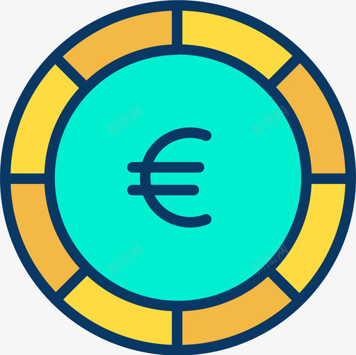 欧元金融117线性颜色图标svg_新图网 https://ixintu.com 欧元 线性 金融 颜色