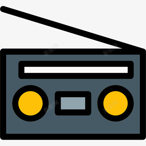 收音机复古8线性颜色图标svg_新图网 https://ixintu.com 复古 收音机 线性 颜色