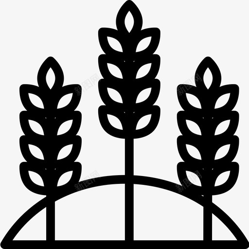 小麦农业园艺线性图标svg_新图网 https://ixintu.com 农业 园艺 小麦 线性