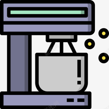 搅拌机面包房100线性颜色图标图标