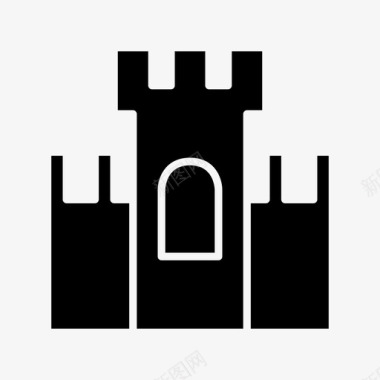 建筑城堡沙滩图标图标