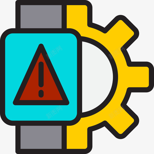 警告智能手表线性颜色图标svg_新图网 https://ixintu.com 手表 智能 线性 警告 颜色