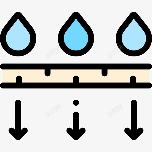 防水织物特征6线性颜色图标svg_新图网 https://ixintu.com 线性颜色 织物特征6 防水