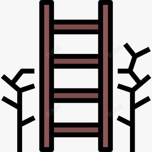 梯子园林工具7线性颜色图标svg_新图网 https://ixintu.com 园林工具7 梯子 线性颜色