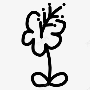 花卉植物涂鸦图标图标