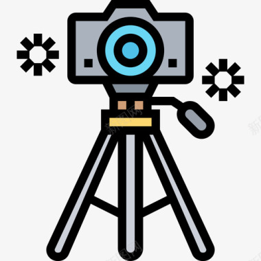 摄像机视频制作14线性彩色图标图标