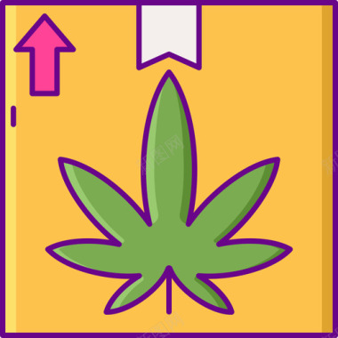 包装大麻4线性颜色图标图标