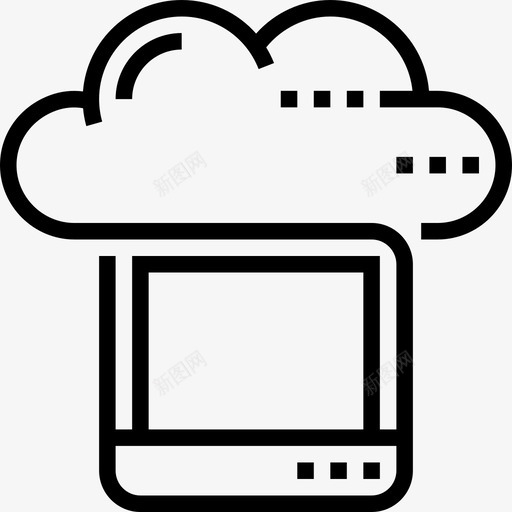 笔记本电脑云服务5线性图标svg_新图网 https://ixintu.com 服务 电脑 笔记本 线性