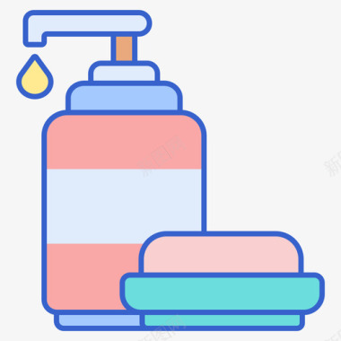 清洁皂55线性颜色图标图标