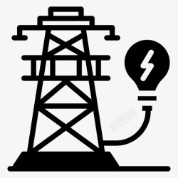 能量柱电能柱电灯泡电杆图标高清图片