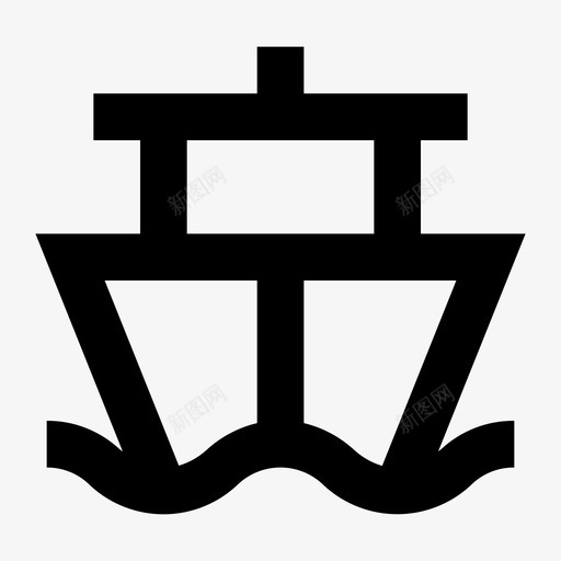 船商船帆图标svg_新图网 https://ixintu.com 24像素 商船 大纲 旅行 游艇 运输