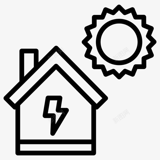 太阳能生态屋住宅能源图标svg_新图网 https://ixintu.com 一组 住宅 图标 太阳能 生态 能源 能量