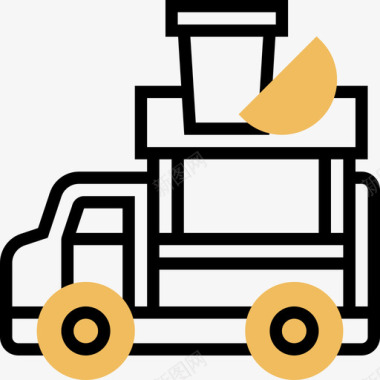 食品车街头食品和食品卡车司机3黄色阴影图标图标