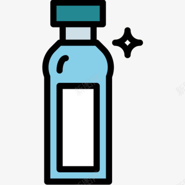 奶瓶野餐38线性颜色图标图标