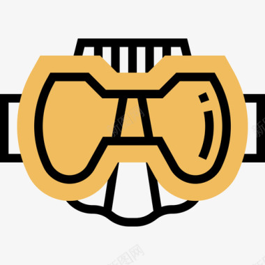 潜水面罩潜水12黄色阴影图标图标