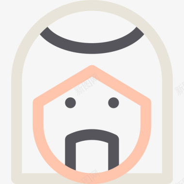 阿拉伯阿凡达61线性颜色图标图标