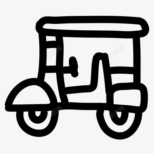 tuktukdoodle高尔夫球车图标svg_新图网 https://ixintu.com doodle tuk-tuk 三轮车 交通工具 手绘 高尔夫球