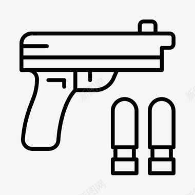 枪和子弹犯罪侦探图标图标