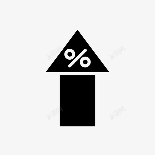 箭头增加百分比图标svg_新图网 https://ixintu.com 信息 向上 图形 增加 字形 百分比 箭头