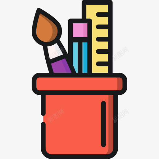 铅笔平面师14线颜色图标svg_新图网 https://ixintu.com 平面 平面设计 设计师 铅笔 颜色