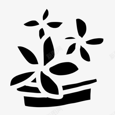 仙人掌植物学涂鸦图标图标