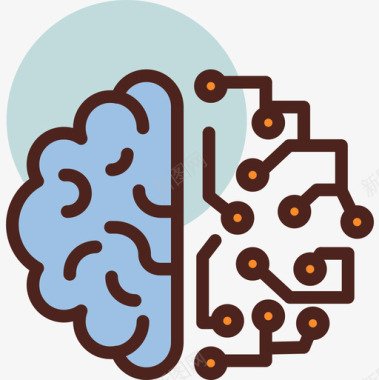 数字人工智能56线性颜色图标图标