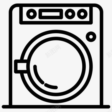 洗衣机清洁概念图标图标