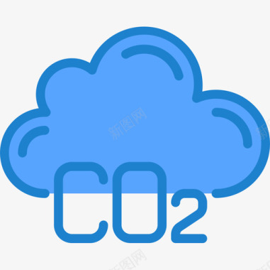 二氧化碳生态152蓝色图标图标