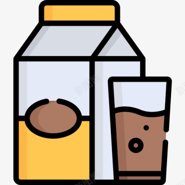 牛奶营养5原色图标图标