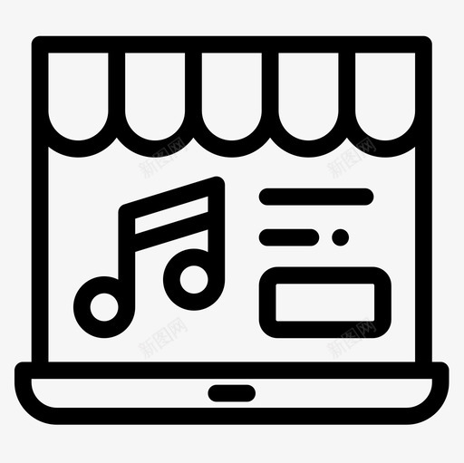 商业和购物音乐商店26线性图标svg_新图网 https://ixintu.com 商业和购物 线性 音乐商店26