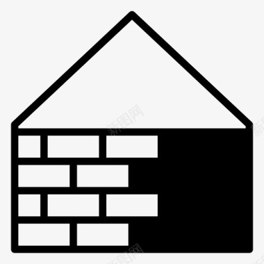 住宅建筑砖墙防御图标图标