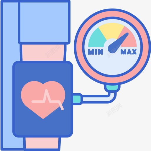 高血压健康50线状肤色图标svg_新图网 https://ixintu.com 健康 线状 肤色 高血压