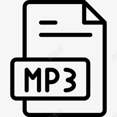 Mp3文件音乐119线性图标图标