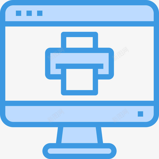打印机网站和windows界面蓝色图标svg_新图网 https://ixintu.com windows 打印机 界面 网站 蓝色