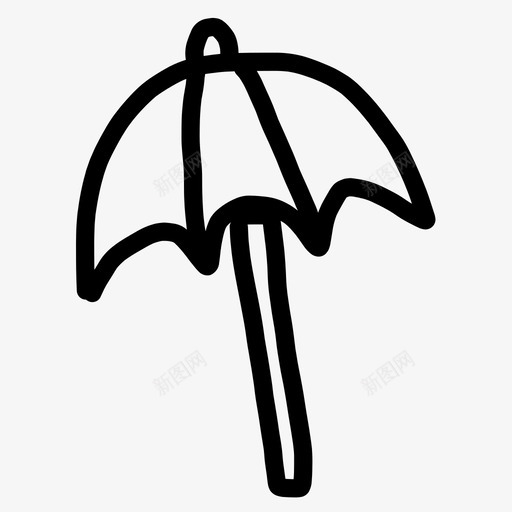 雨伞涂鸦手绘图标svg_新图网 https://ixintu.com 手绘 海滩 涂鸦 防护 雨伞 雨天