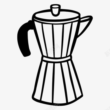 莫卡壶咖啡厨房图标图标