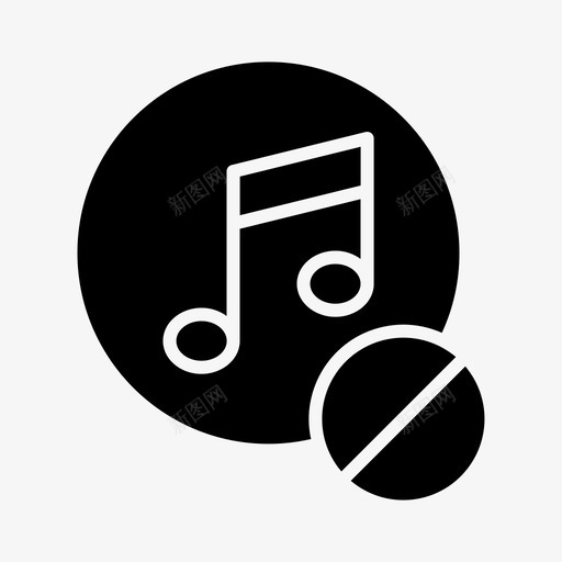 阻止禁止音乐图标svg_新图网 https://ixintu.com 歌曲 禁止 阻止 音乐